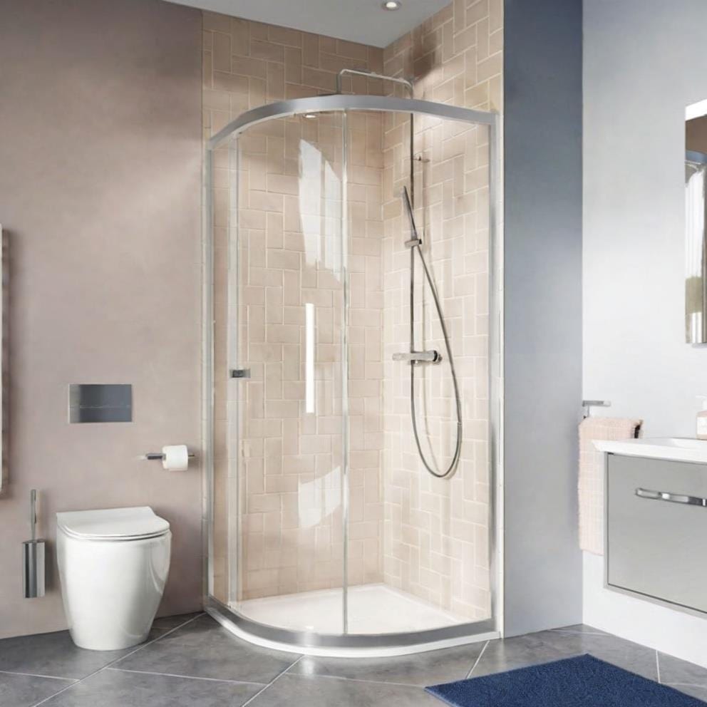 Crosswater Quadrant Shower Enclosure Silver / 1200 x 800mm Crosswater Clear 6 Quadrant Shower Enclosure
