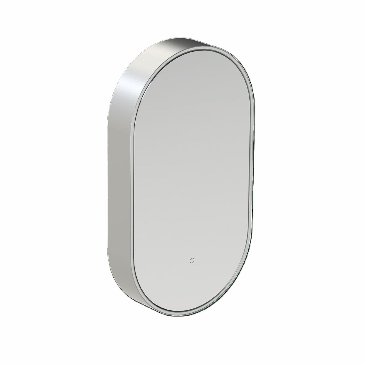 hib. Mirrored Cabinet Brushed Aluminium hib. Romana Pill LED Illuminated Mirror Cabinet
