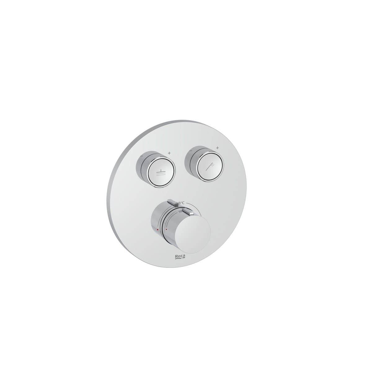 Roca Concealed Shower Valve Roca T-3000 Round Bath Shower Mixer with Built-In Valve