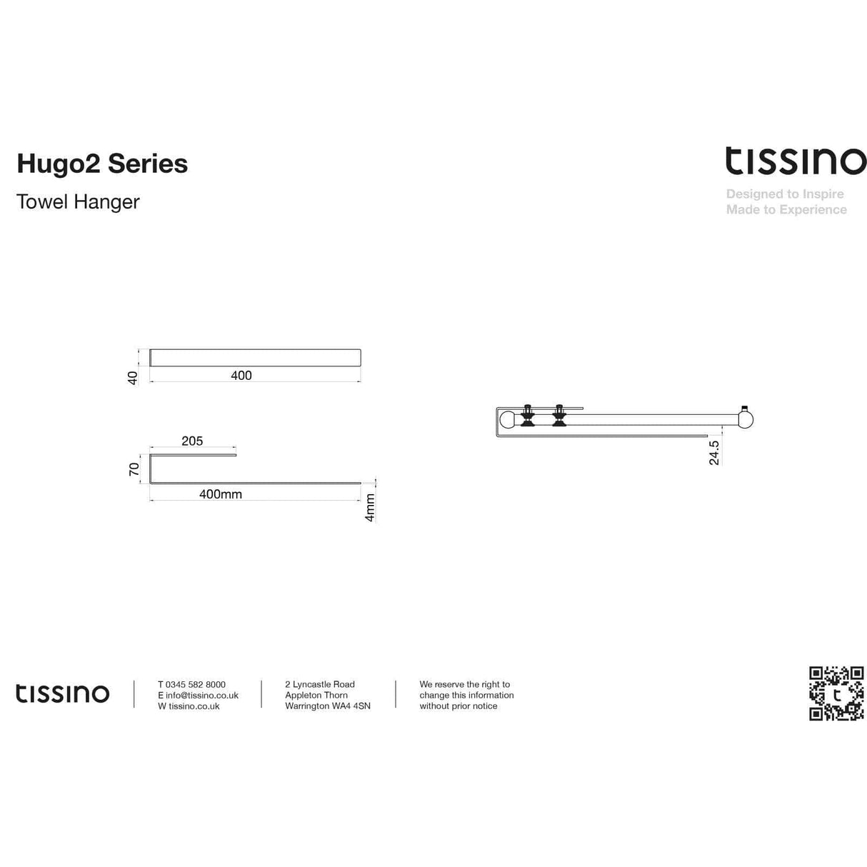 Tissino Radiator Towel Hangers Tissino Hugo2 Towel Hanger in Chrome