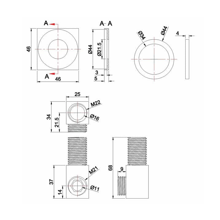 Crosswater Shower Elbow Crosswater Square Wall Outlet