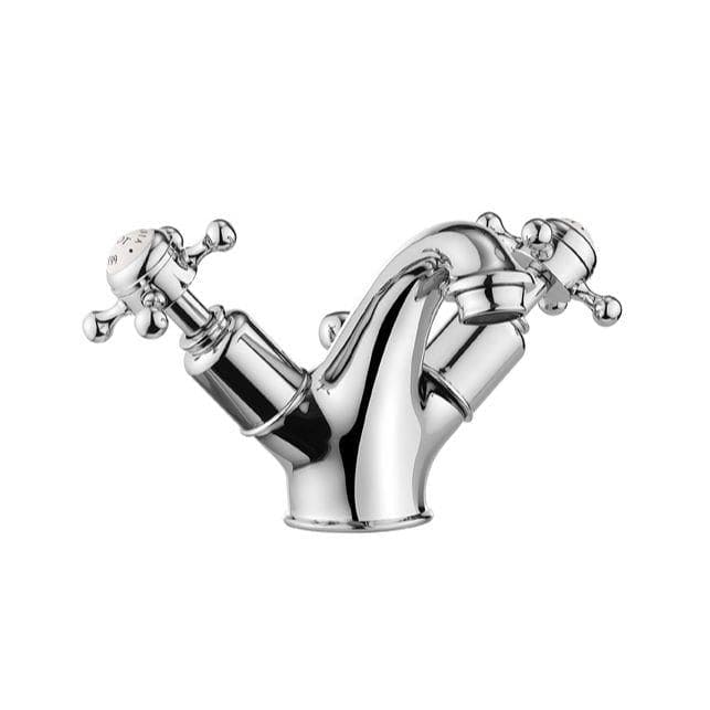 Crosswater Mono Basin Tap Chrome Crosswater Belgravia Crosshead Mono Basin Mixer Tap with Pop-Up Waste