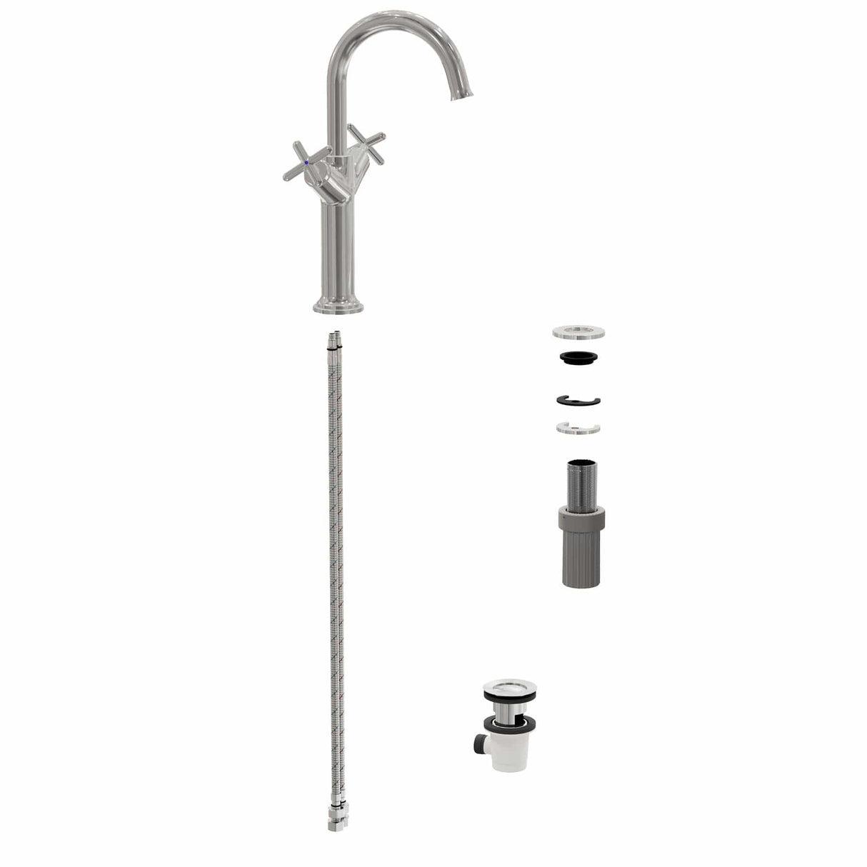 VitrA Tall Basin Tap VitrA Origin Classic Tall Basin Mixer Tap with Cross Handles for Bowls