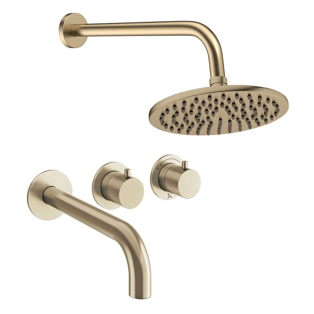 UK Bathroom Store Concealed Shower Set Crosswater Module Shower Set 3 with Fixed Overhead Shower and Bath Spout