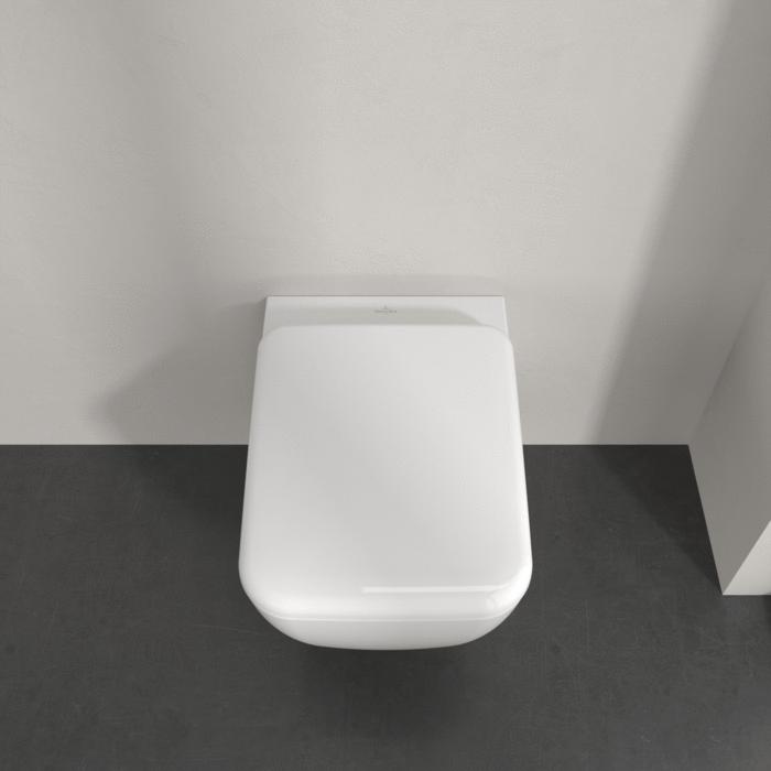 Villeroy & Boch Wall Hung Toilet Villeroy & Boch Skyla Square Wall Hung Rimless Toilet with Twist Flush and Soft Close Seat