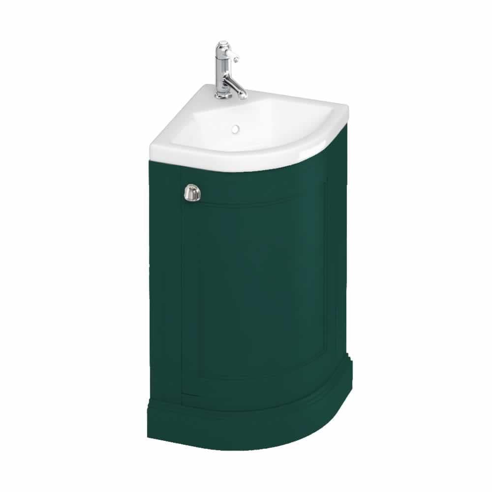 Burlington Cloakroom Vanity Unit Matt Green Burlington Freestanding Corner Cloakroom Vanity Unit and Basin