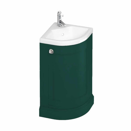 Burlington Cloakroom Vanity Unit Matt Green Burlington  Freestanding Corner Cloakroom Vanity Unit and Basin