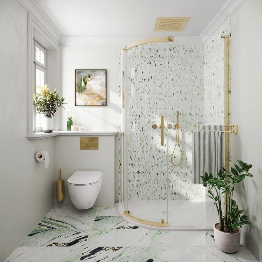 Crosswater Quadrant Shower Enclosure Brushed Brass / 1000 x 800mm / Left Hand Crosswater Optix Single Door Quadrant Shower Enclosure