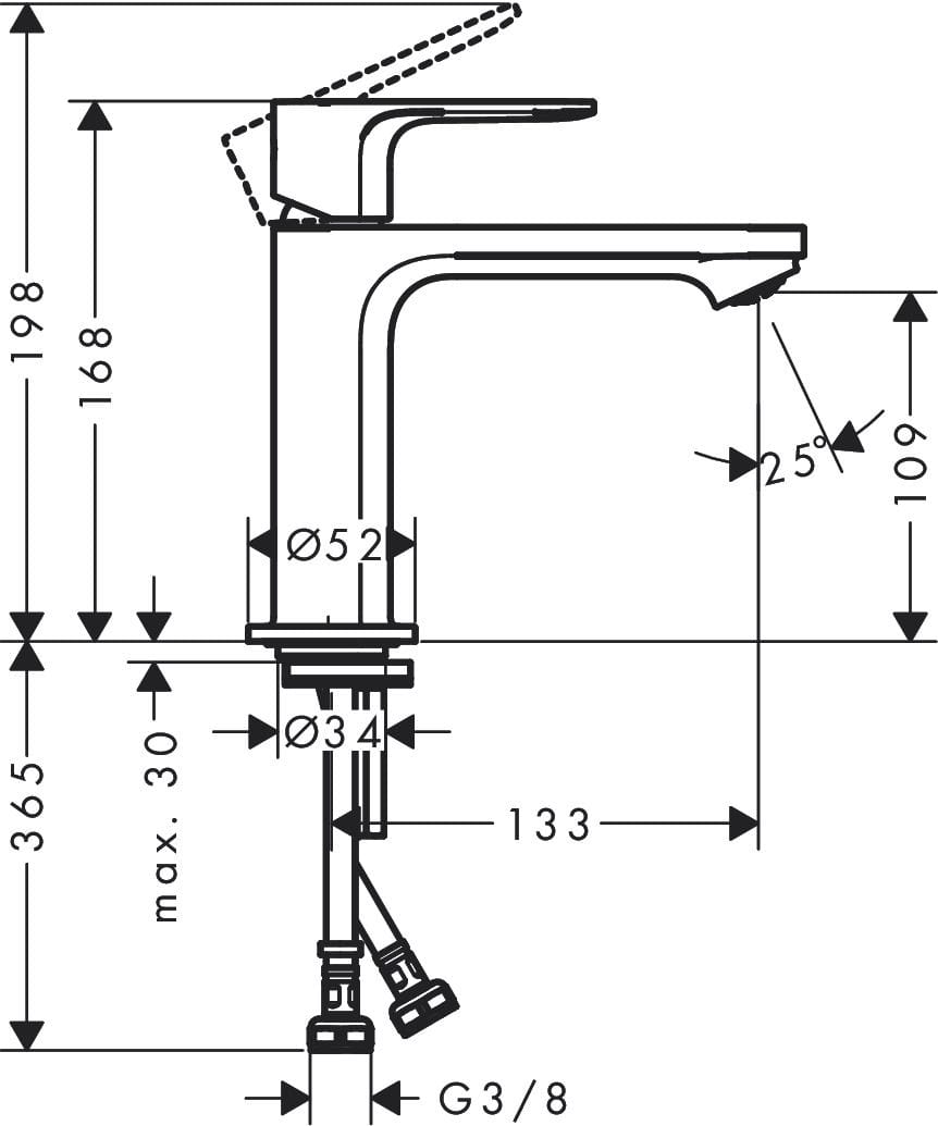 Hansgrohe Mono Basin Tap Hansgrohe Rebris S Single Lever Basin Mixer Tap 110 Coolstart in Matt Black