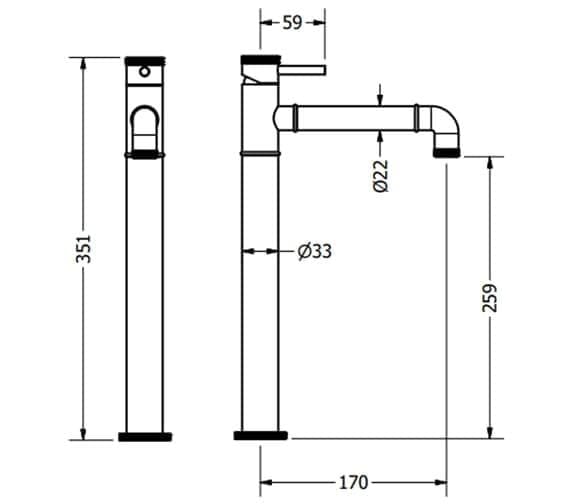Crosswater Tall Basin Tap Crosswater MPRO Industrial Tall Mono Basin Mixer Tap