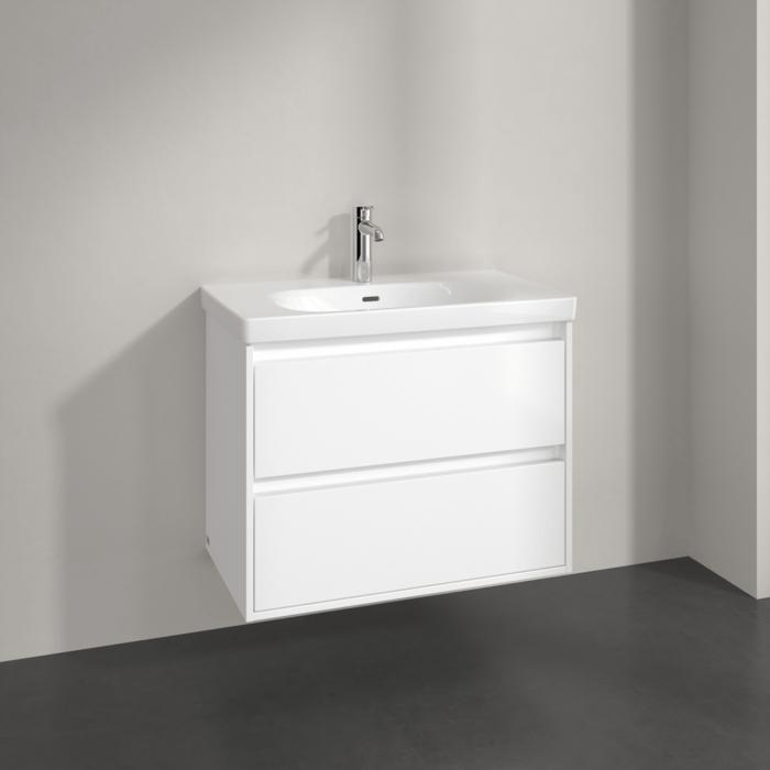 Villeroy & Boch Wall Mounted Vanity Unit Brilliant White Villeroy & Boch Skyla Wall Mounted 800mm Two Drawer Vanity Unit with Basin