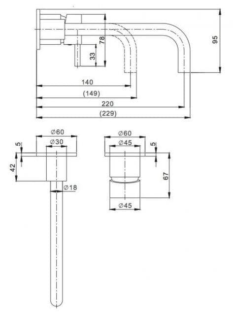 Crosswater Wall Mounted Basin Tap Crosswater Mpro 2 Hole Wall Mounted Basin Mixer Tap