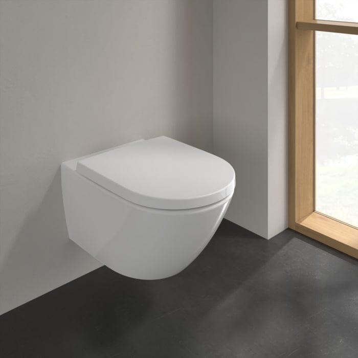 Villeroy & Boch Wall Hung Toilet Villeroy & Boch Subway 3.0 Combi-Pack Wall Hung Rimless Toilet with TwistFlush and Soft Close Seat