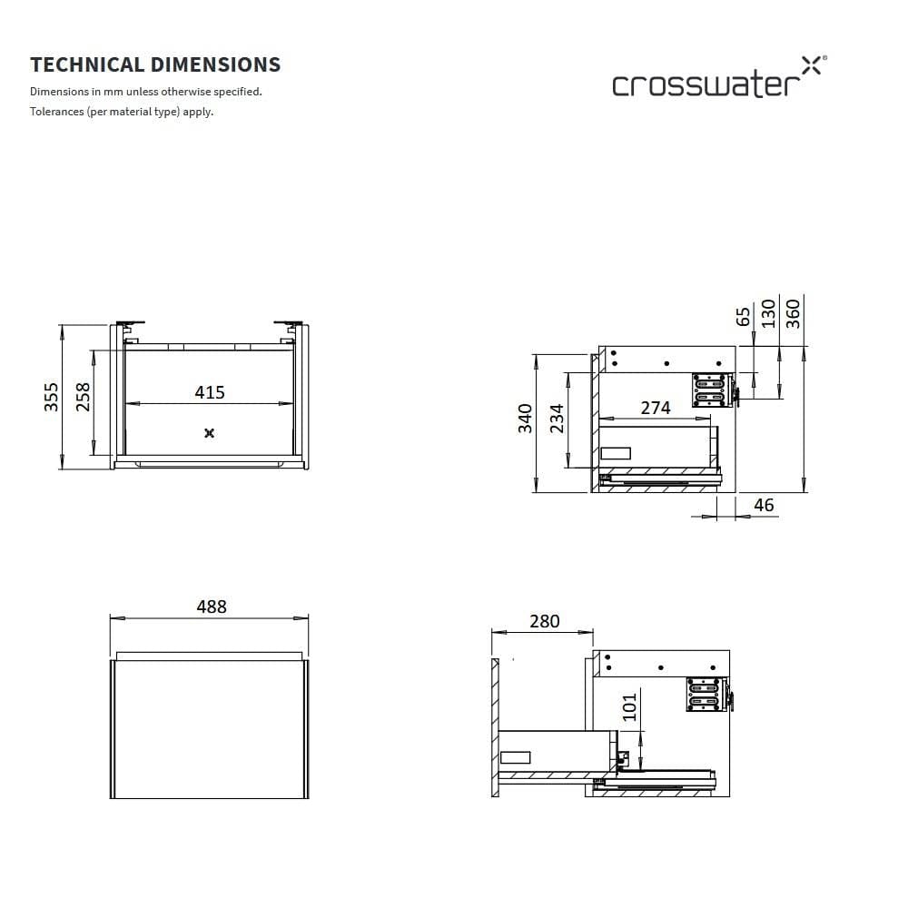 Crosswater Wall Mounted Vanity Unit Crosswater Mada Wall Mounted Vanity Unit