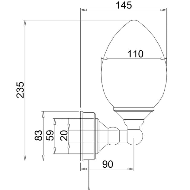 Burlington Bathroom Lighting Burlington Edwardian Single Elliptical Light in Chrome