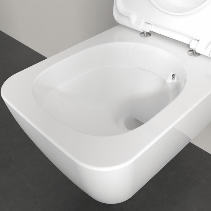 Villeroy & Boch Wall Hung Toilet Villeroy & Boch Skyla Square Wall Hung Rimless Toilet with Twist Flush and Soft Close Seat