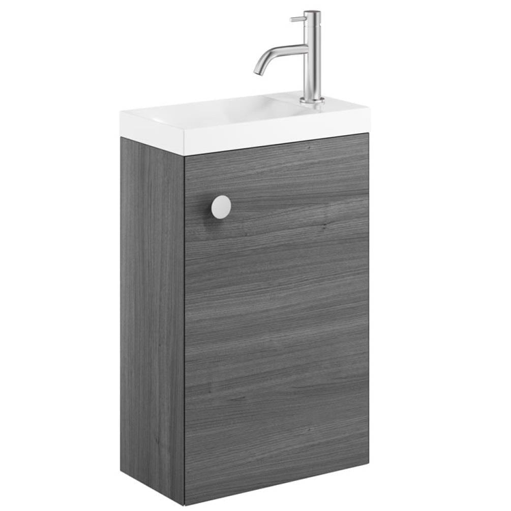 Crosswater Cloakroom Vanity Unit Steelwood Crosswater Alo Cloakroom Single Door Wall Mounted 400 x 220mm Vanity Unit with Basin