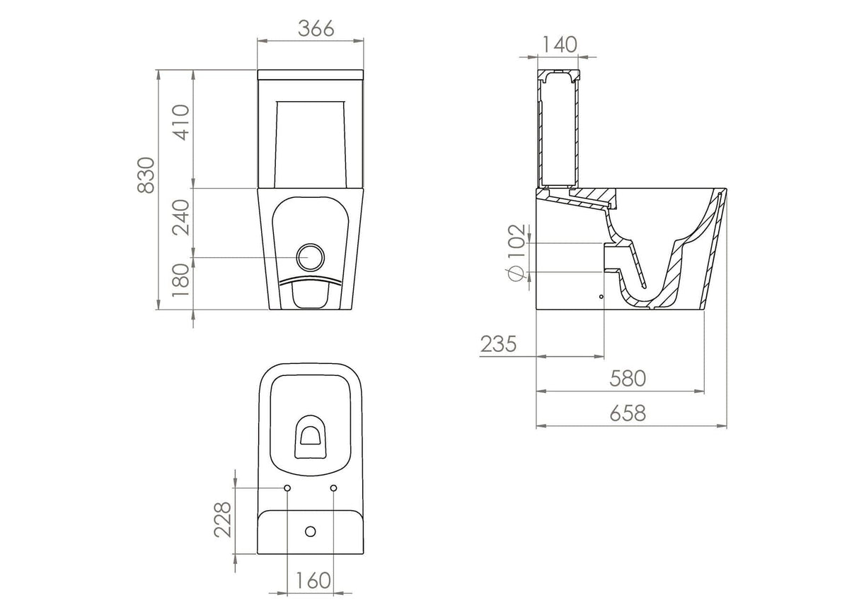 Saneux Close Coupled Toilet Saneux Matteo Close Coupled Rimless Toilet