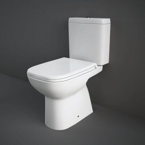 RAK Close Coupled Toilet RAK Origin 62 Full Access Close Coupled Toilet with Push Button Cistern and Deluxe Soft Close Seat in Alpine White