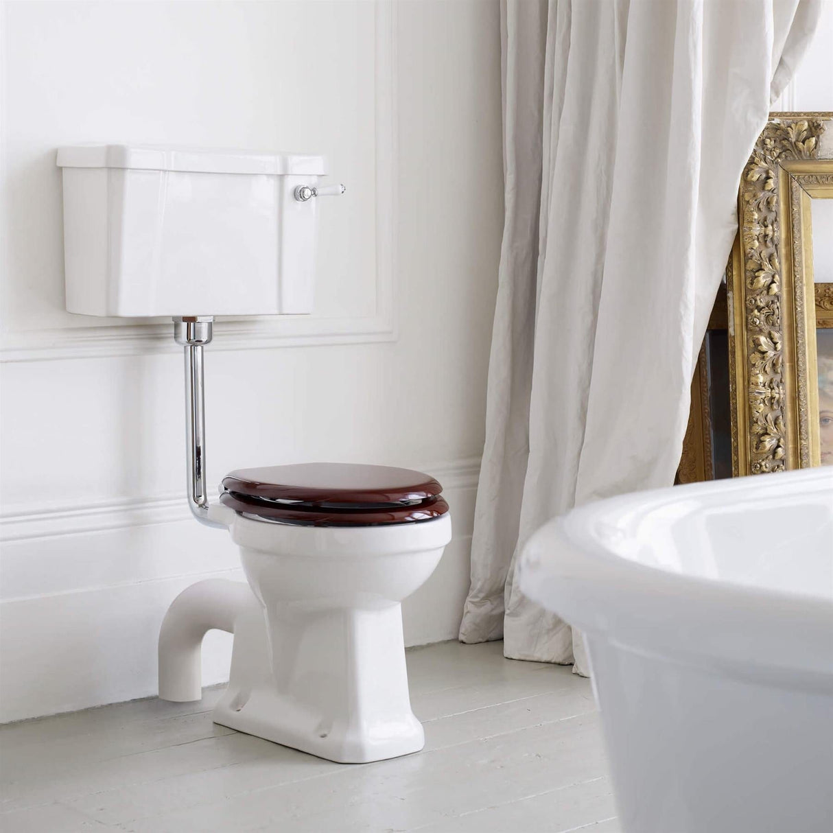 Burlington Low Level Toilet 520mm / Lever / Chrome Burlington Standard Low Level Toilet