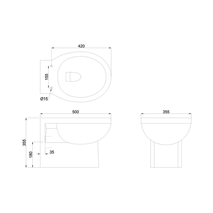 Burlington Wall Hung Toilet in White