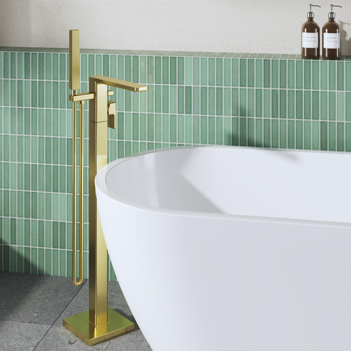 Aquarius Bathrooms Freestanding Bath Filler Aquarius Tetra Freestanding Bath Mixer Tap with Pencil Shower Handset