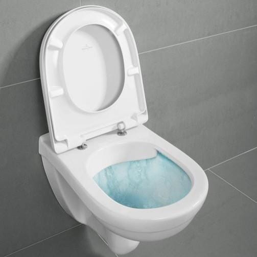 Villeroy & Boch Wall Hung Toilet Villeroy & Boch O.novo Wall Hung Rimless DirectFlush Toilet with Soft Close Seat