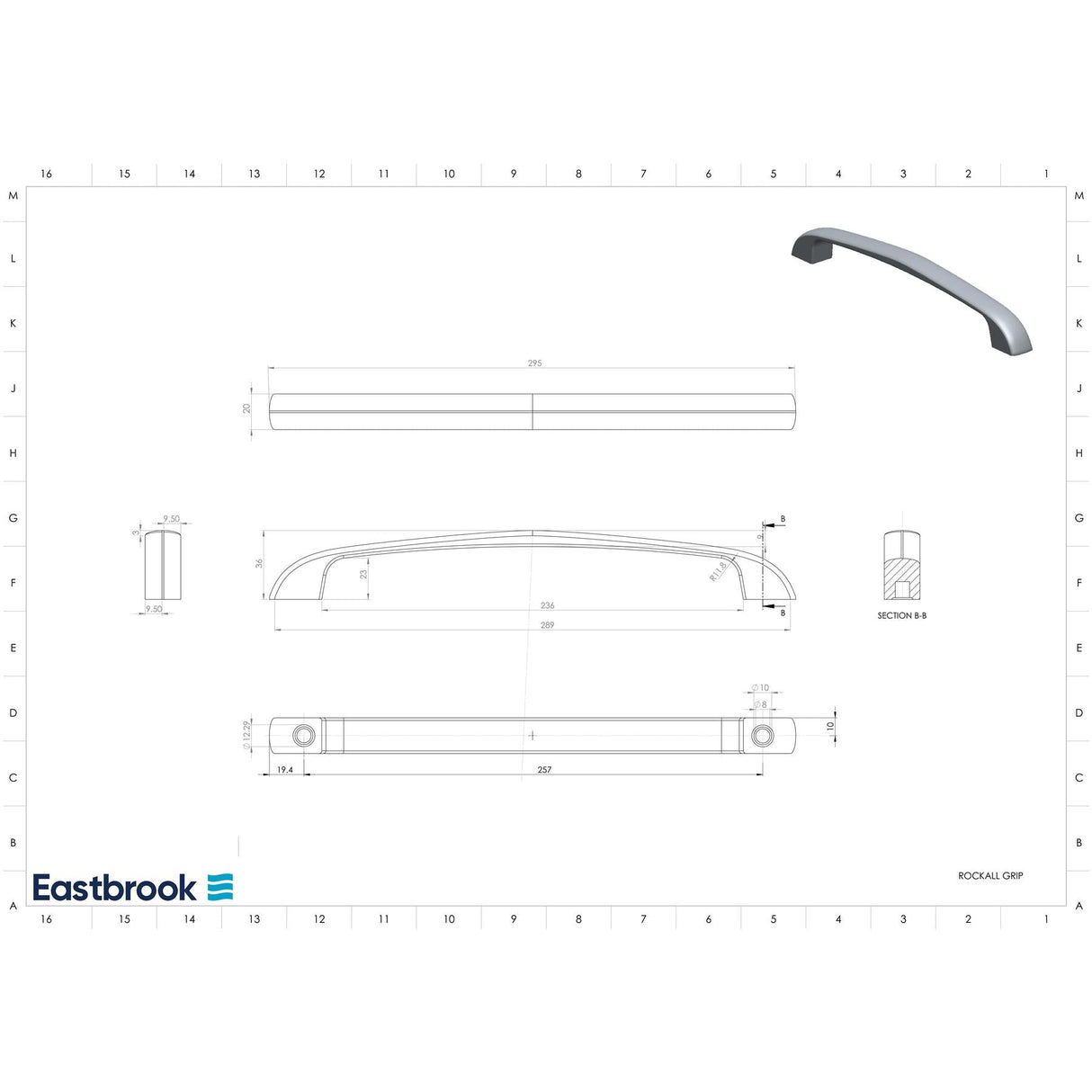 UK Bathroom Store Eastbrook Rockall Twin Hand Grips