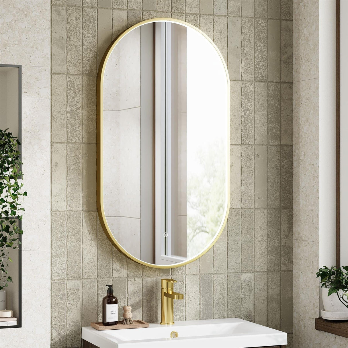 Aquarius Bathrooms Illuminated Mirror Aquarius Lumine Inset Framed LED Touch Sensor Pill Mirror - 800 x 500mm