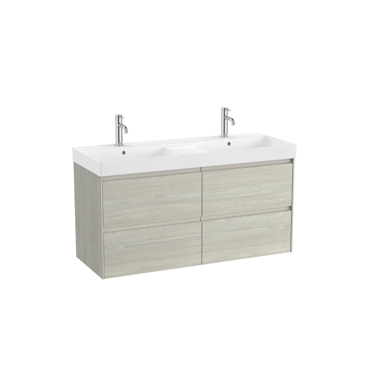 Roca Wall Mounted Vanity Unit Roca Ona 1200mm Wall Mounted Four Drawer Vanity Unit with Double Basin