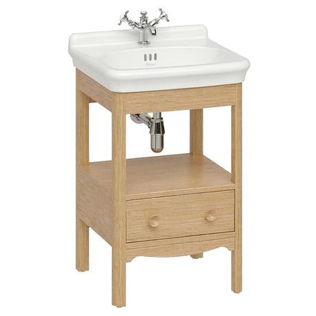 Burlington Floor Standing Vanity Unit Light Oak / 1 Hole Burlington Guild Floor Standing 560mm Vanity Unit with Basin