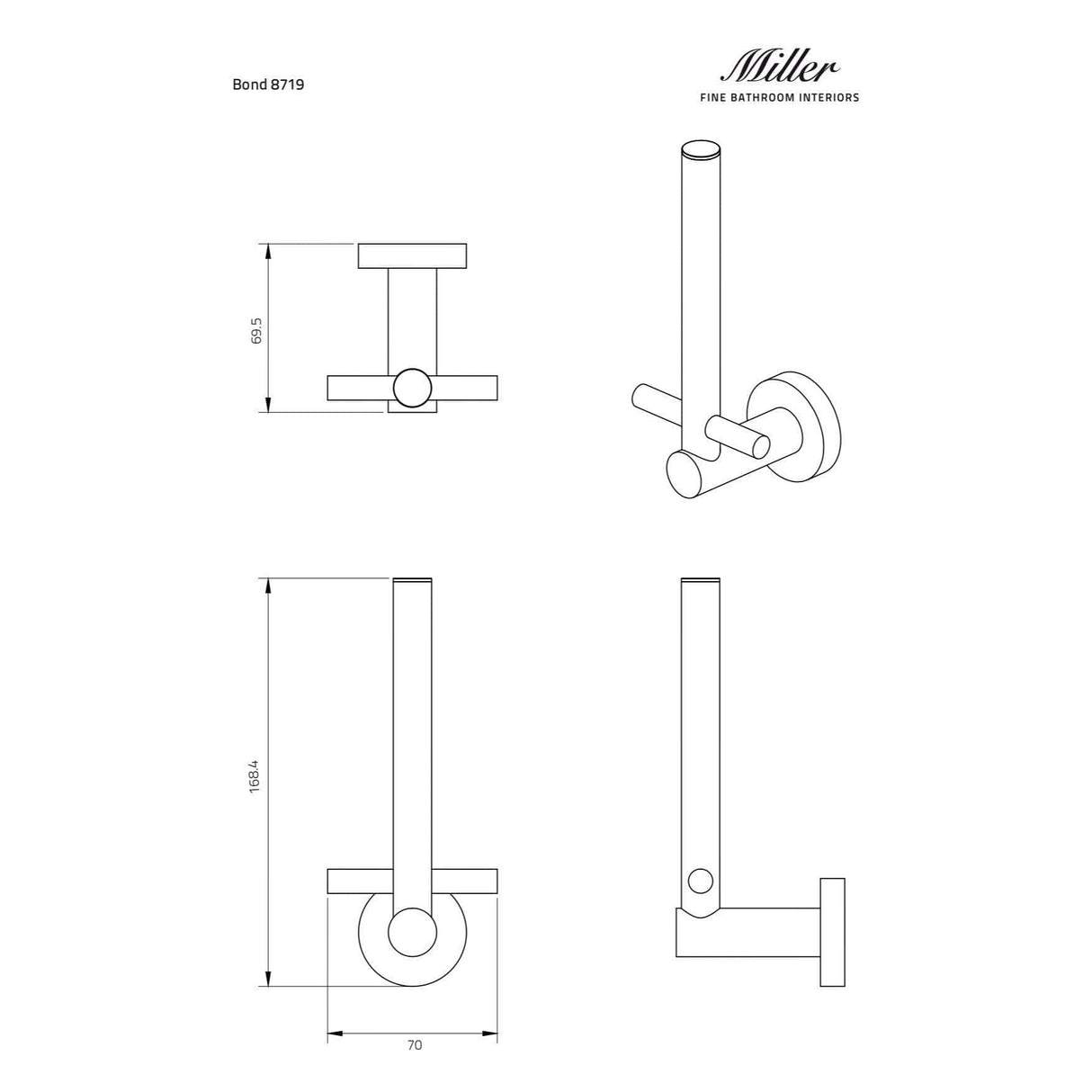 Miller Toilet Roll Holder Miller Bond Spare Toilet Roll Holder