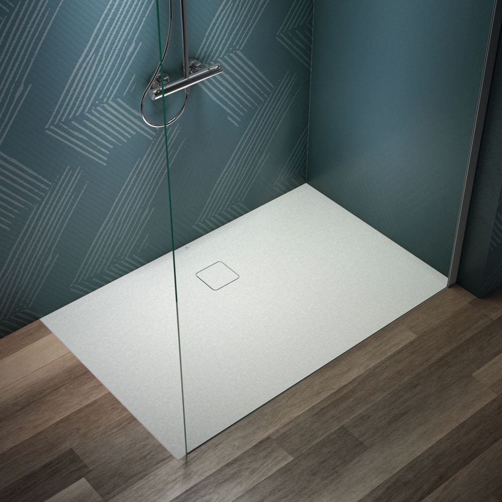 Ideal Standard Rectangle Shower Tray 1400 x 900mm Ideal Standard Ultra Flat EVO 35mm Shower Tray in Silk White with Waste
