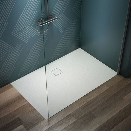 Ideal Standard Rectangle Shower Tray 1400 x 900mm Ideal Standard Ultra Flat EVO 35mm Shower Tray in Silk White with Waste