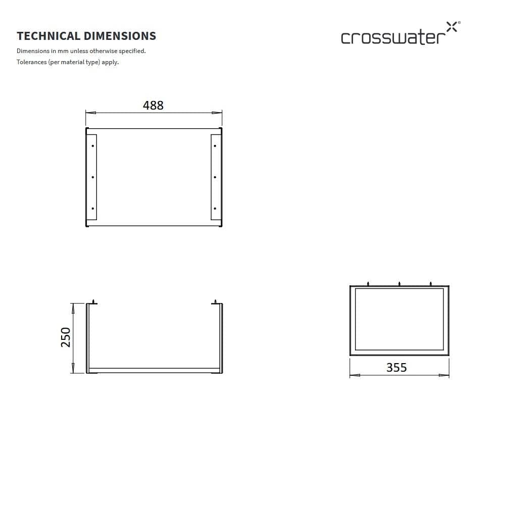 Crosswater Bathroom Furniture Accessory Crosswater Mada Optional Shelf and Frame