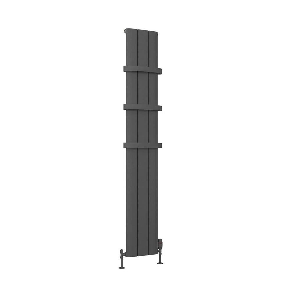 Eastbrook Panel Radiator Eastbrook Peretti Straight Vertical Aluminium Radiator in Matt Anthracite