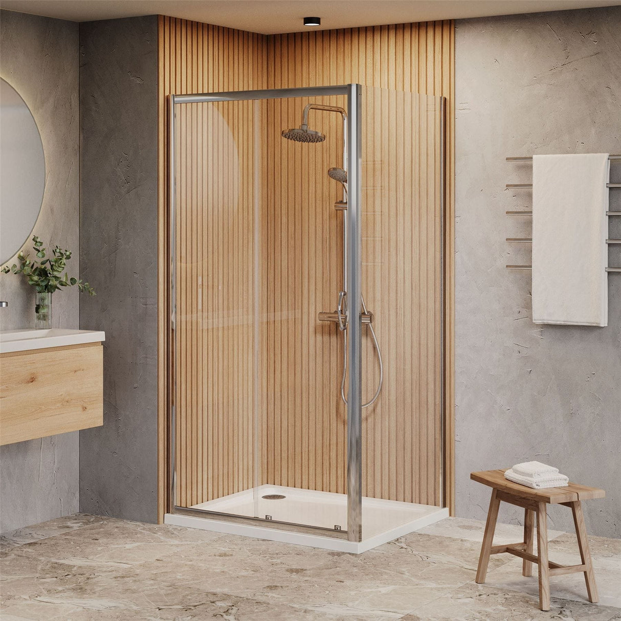 Aquarius Bathrooms Sliding Shower Door Aquarius Urbano 6mm Sliding Shower Door 1850mm