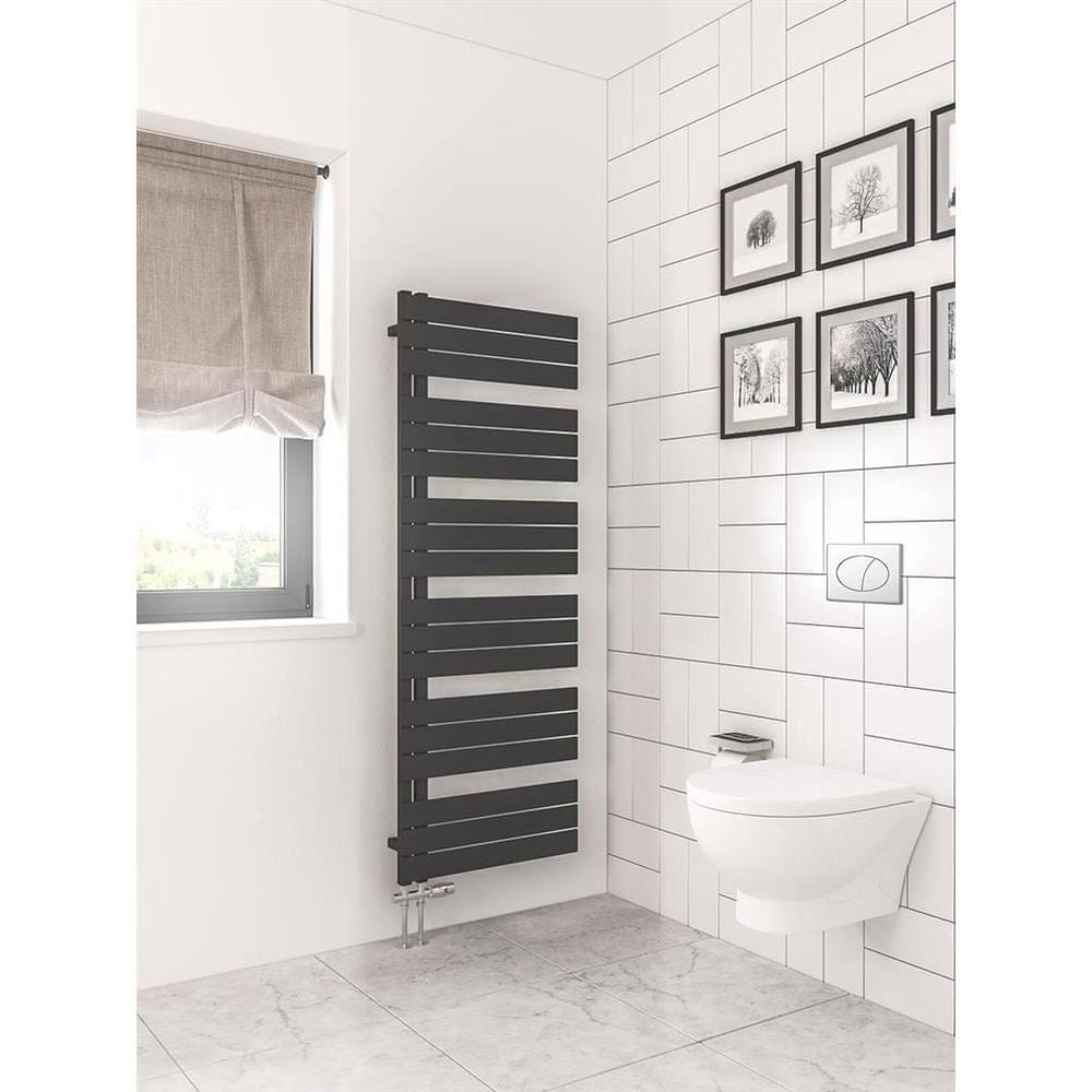 Eastbrook Helmsley Straight Vertical Designer Towel Rail in Matt Black