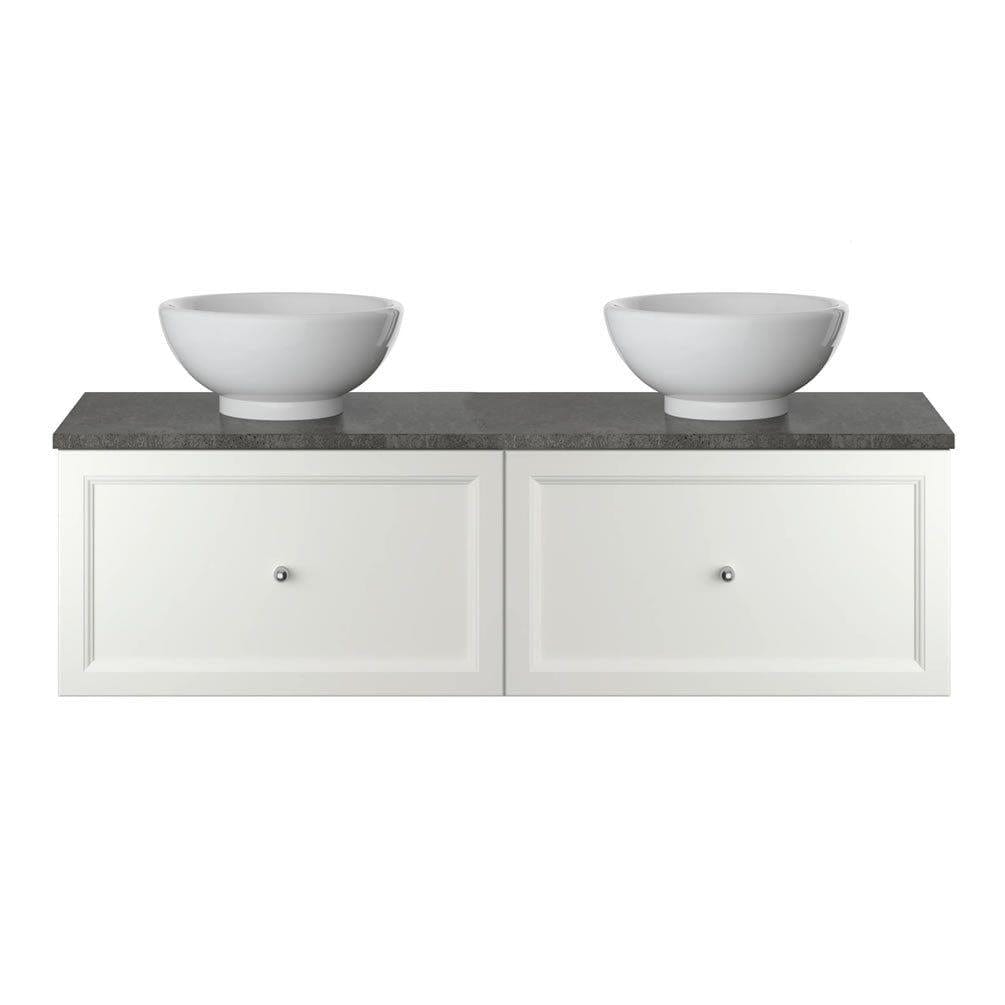 Heritage Wall Mounted Vanity Unit Chantilly / One Drawer Heritage Caversham Wall Mounted Vanity Unit with Worktop - 1400mm