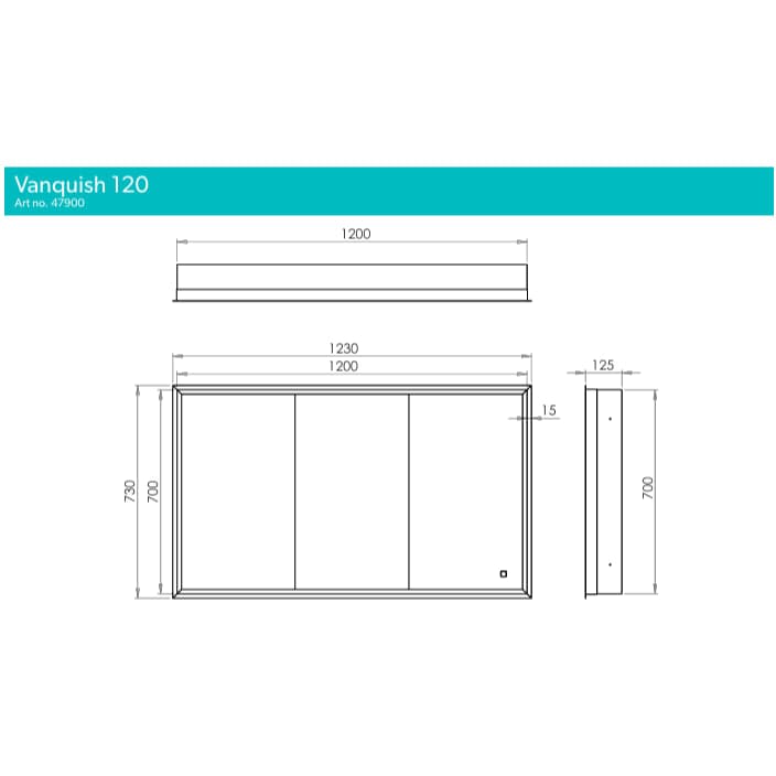 HiB Mirrored Cabinet HiB Vanquish LED Illuminated Recessed Cabinet