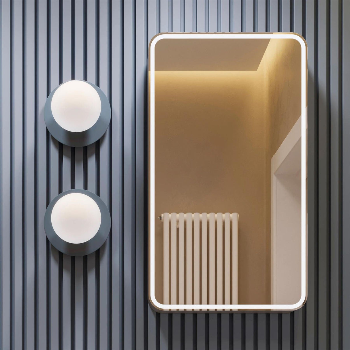 HiB Mirrored Cabinet HiB Cayla Slim LED Mirror Cabinet