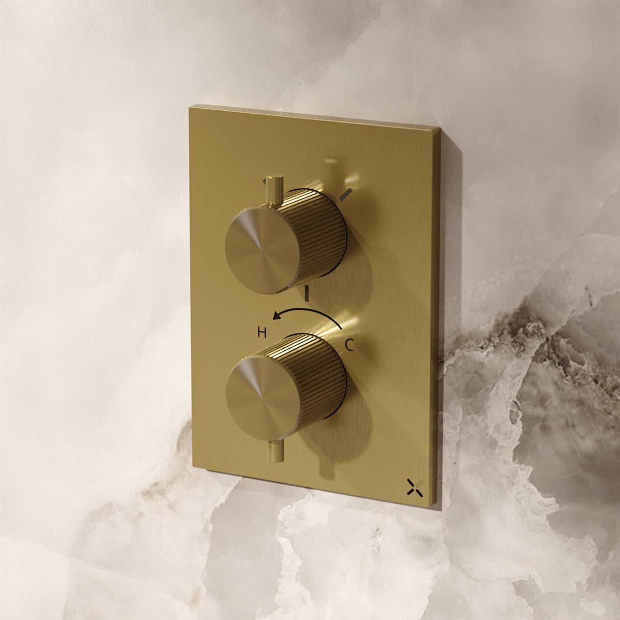 Crosswater Concealed Shower Valve Stainless Brushed Brass Effect Crosswater 3ONE6 Lever Crossbox 3 Outlet Trimset