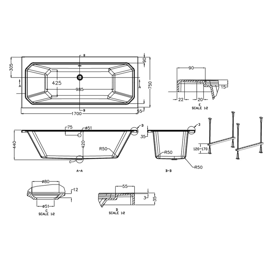 Burlington Double Ended Bath Burlington Arundel Cleargreen Double Ended Bath