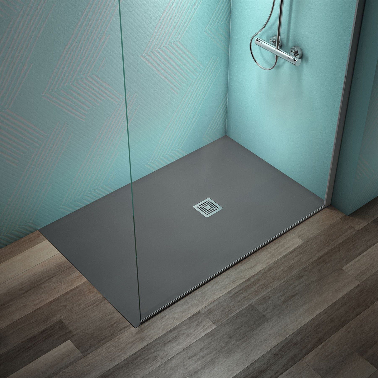 Ideal Standard Rectangle Shower Tray Concrete Grey / 1400 x 900mm Ideal Standard Ultra Flat S+ Shower Tray 30mm including Waste