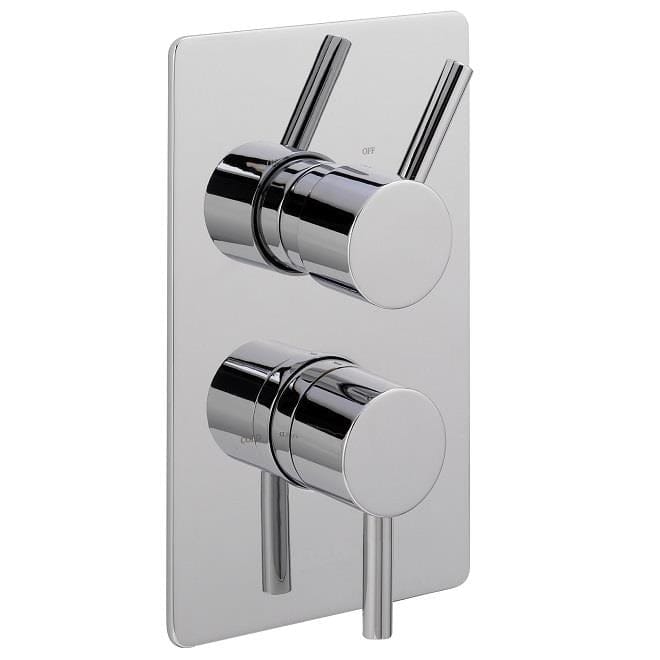 Sagittarius Concealed Shower Valve Chrome Sagittarius Ergo Lever 2 Outlet, 2 Handle Concealed Thermostatic Shower Valve