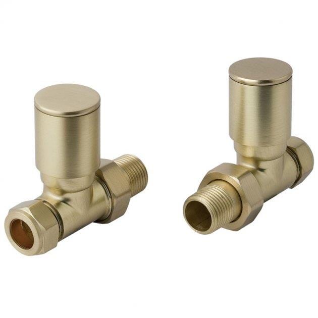 JTP Radiator Valve Brushed Brass JTP Straight Radiator Valve