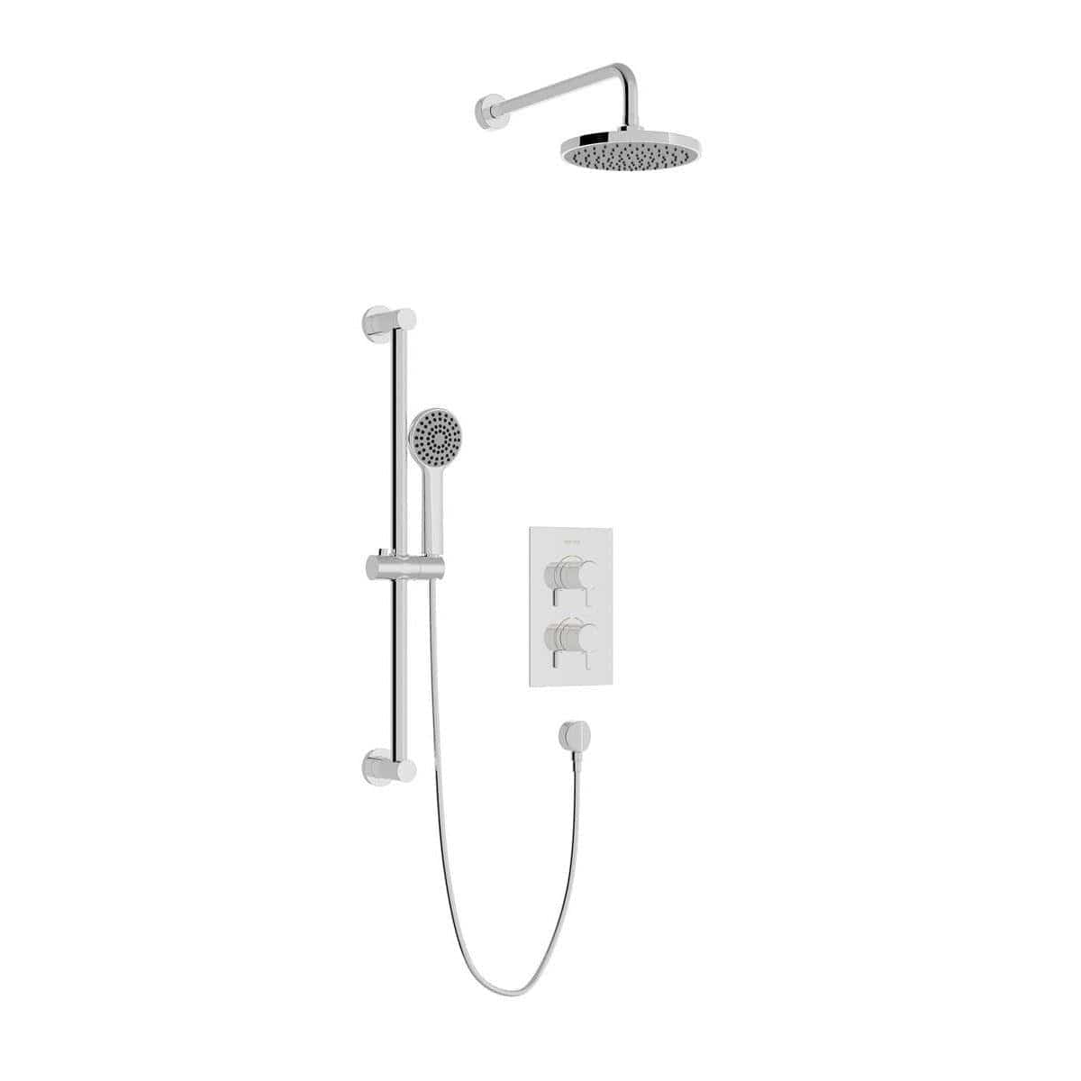 Heritage Concealed Shower Set Chrome Heritage Dartmouth Concealed Shower Set with Fixed Shower Head and Riser Kit