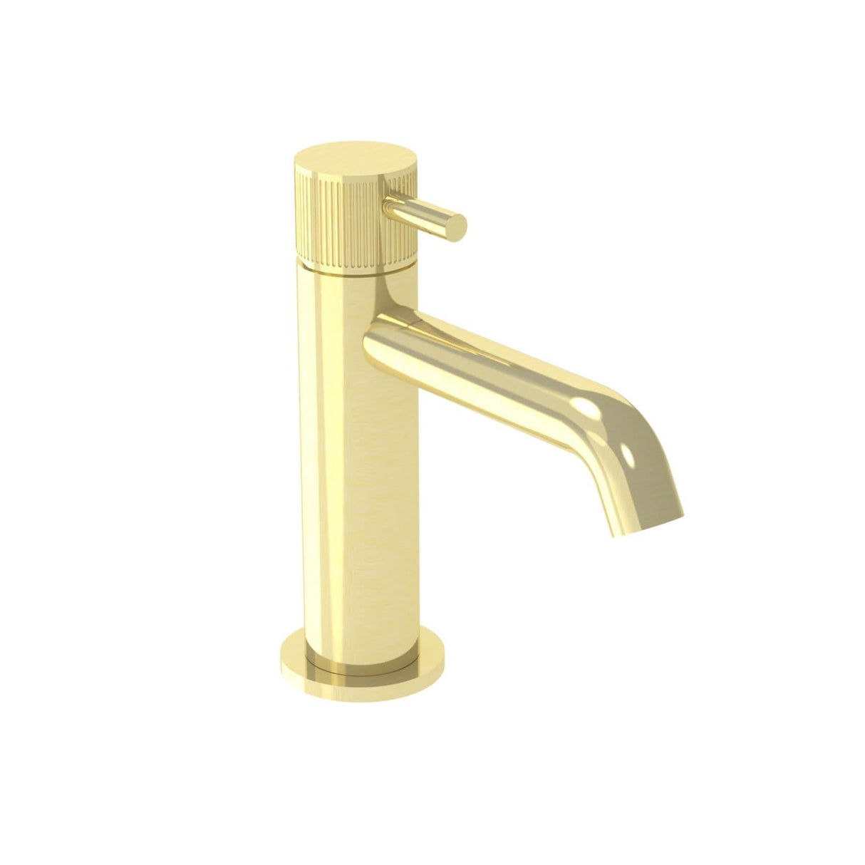 Saneux Mono Basin Tap Fluted Saneux Cos Deck Mounted Basin Mixer Tap in Brushed Brass