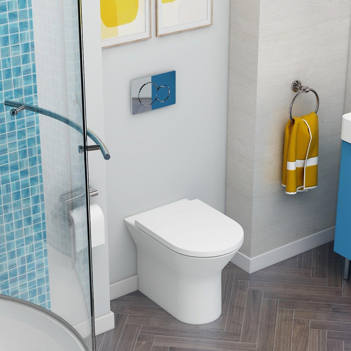 Imex Back To Wall Toilet Imex Blade Rimless Back to Wall Toilet with Soft Close Seat in White