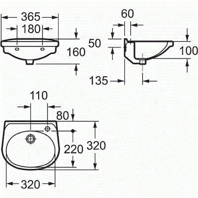 Imex Cloakroom Basin Imex Ivo Wall Hung Cloakroom Basin in White
